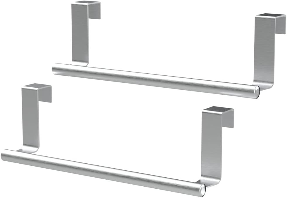 Toallero acero inox 9" baño cocina set 2 color plateado