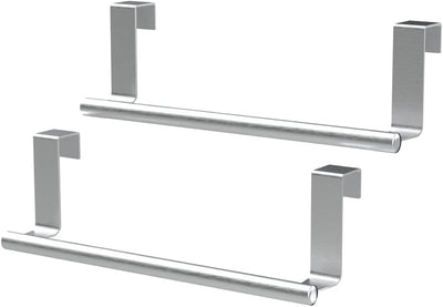 Toallero acero inox 9" baño cocina set 2 color plateado