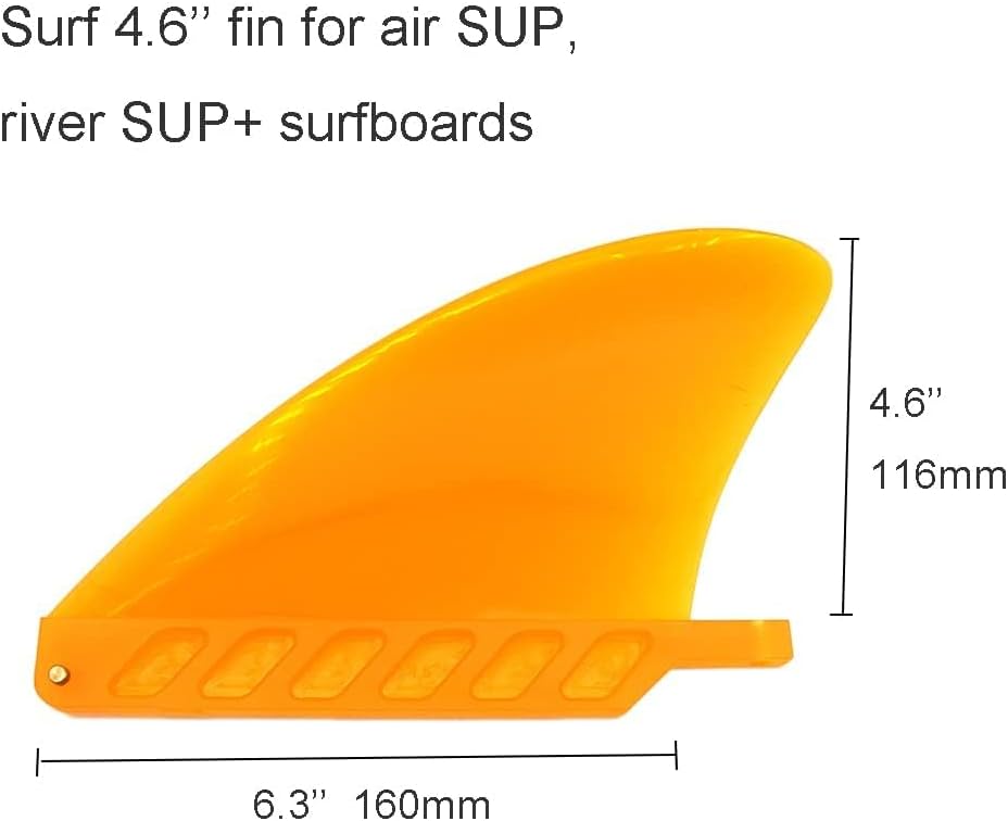 Aleta surf suave 4.6" naranja y negro para SUP y tablas