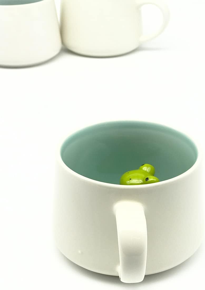 Taza café diseño rana 3D cerámica 13.5oz para niños y adultos