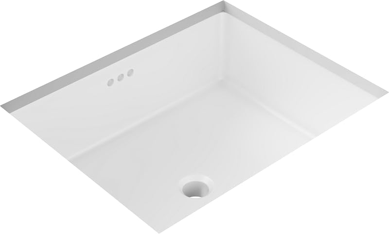 Lavabo baño rectangular porcelana vítrea blanco