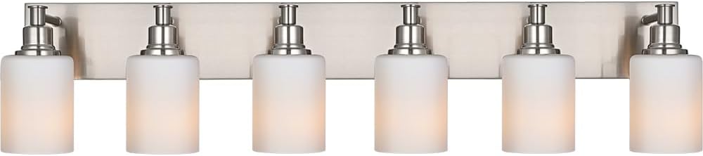 Lámpara baño 6 luces níquel cepillado pared dormitorio