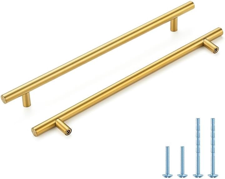 30 Tiradores Latón Cepillado 10" Acero Inox Armarios Baño
