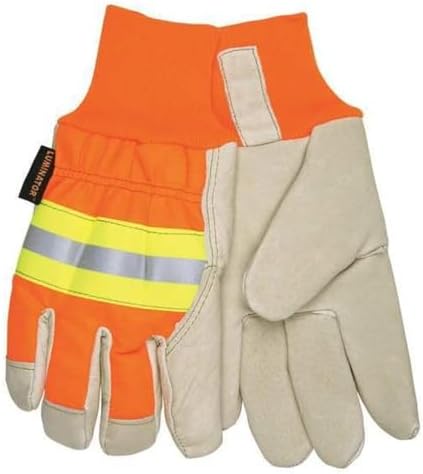 Guantes conductor Luminator 3440M crema/naranja mediano