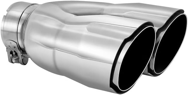 Punta escape doble acero inox 2.5" con toma 7x8.5"
