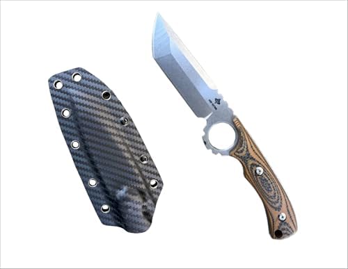 Cuchillo EDC fibra carbono G10 con funda Kydex
