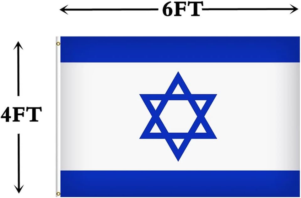 Bandera Israel 4x6ft poliéster alta calidad con ojales latón