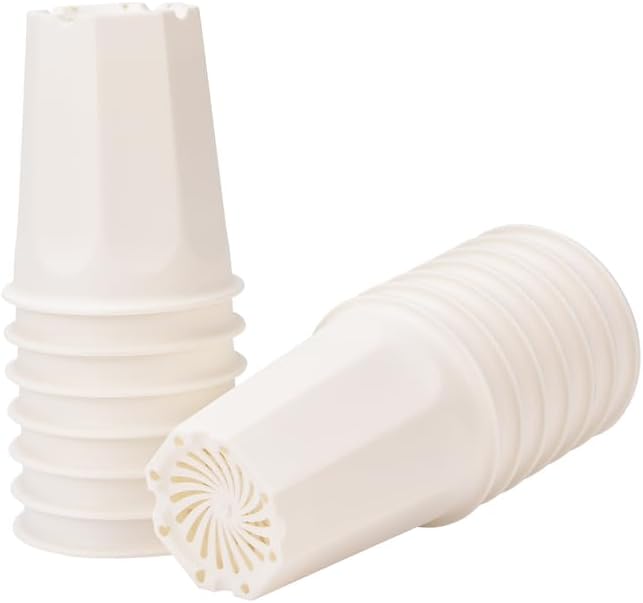 14 Macetas Plástico Blanco 4.4" para Vivero y Suculenta