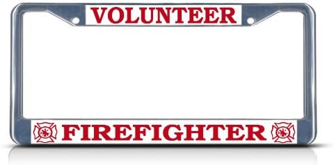 Marco matrícula metal cromado bomberos voluntarios