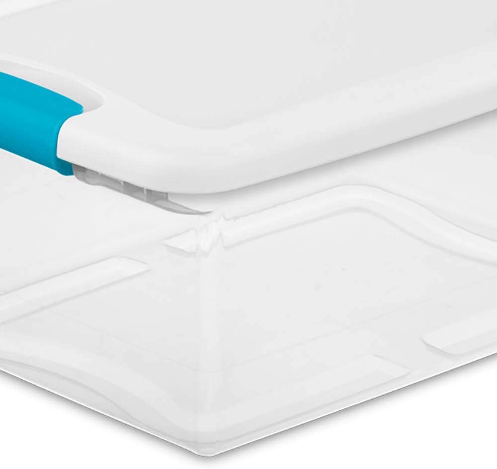 Caja almacenamiento con pestillo base transparente 15qt