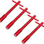 Tuercas ala válvula recubiertas rojo pack 4