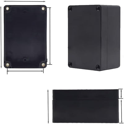 Caja eléctrica plástico ABS IP65 con 4 prensaestopas M16 negro