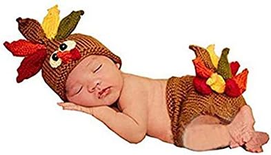 Traje bebé pavo ganchillo sombrero pañal