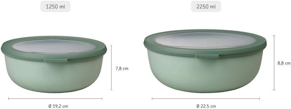 Tazón almacenamiento alimentos 76oz tapas transparentes