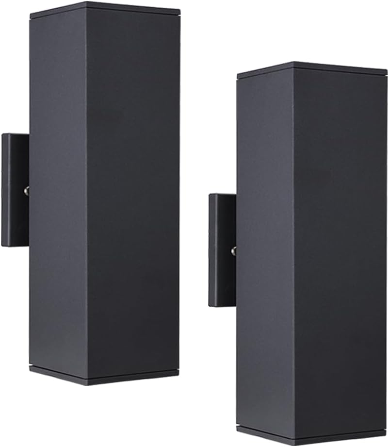 2 Lámparas pared aluminio exterior 13pulg enchufes E26