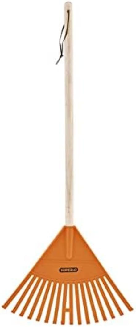 2 Rastrillos Niños Mango Madera Cabeza Plástico 34pulg Naranja