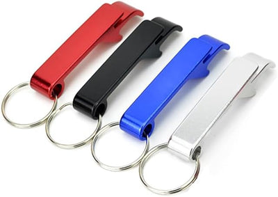 4 Abridores Botella Coloridos Llavero Metal Práctico