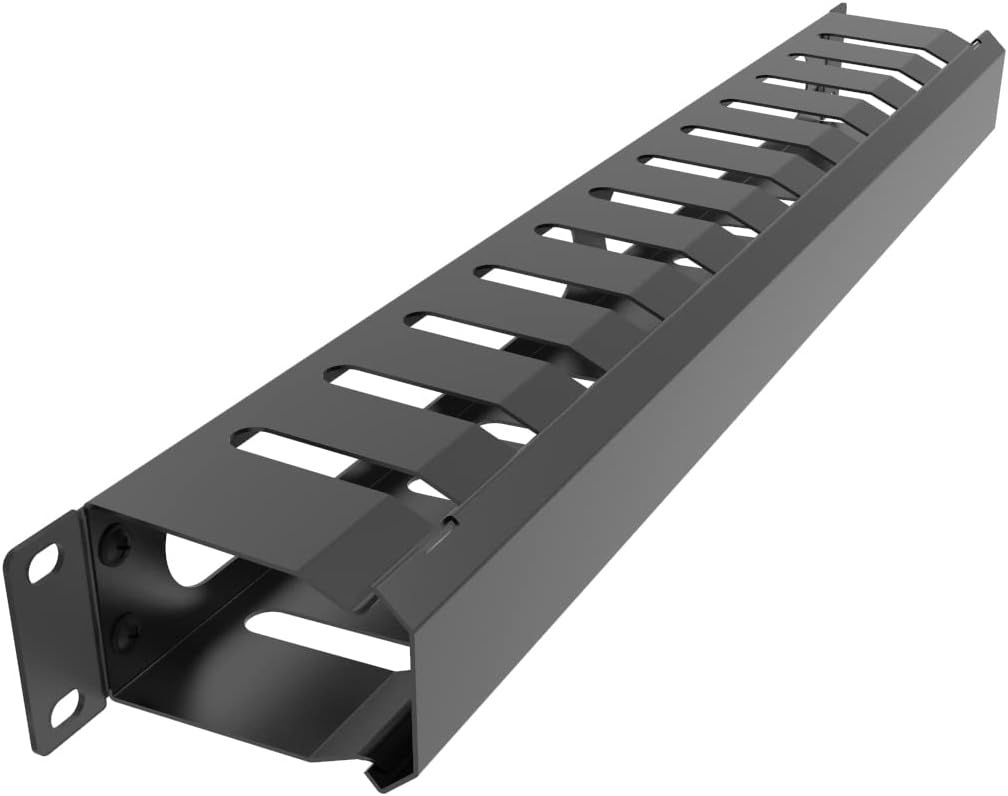 Sistema gestión cables rack 1U 19pulg 12 ranuras negro