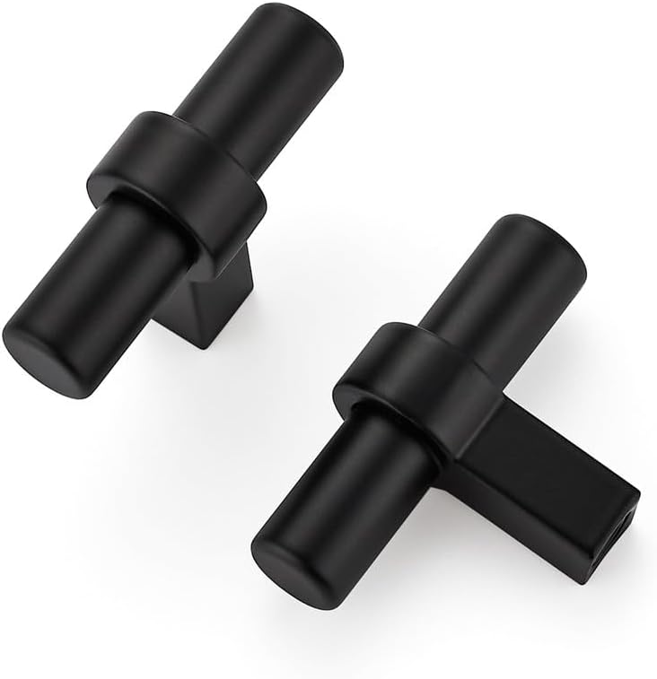 25 Manijas Gabinete Cocina 2pulg Negro Mate Base Cuadrada
