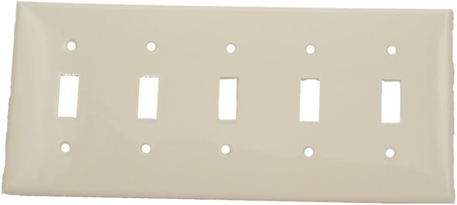 Placa pared interruptor palanca 5 segmentos termoplástico