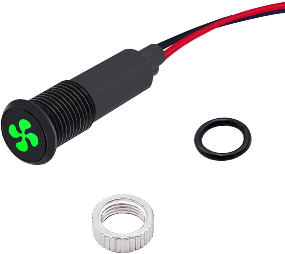 Indicador LED piloto dash luz verde 5/16 12V metal