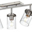 Kit luces riel 5 luces níquel cepillado montaje pared