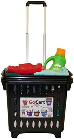 Carro compras negro con cesta y ruedas