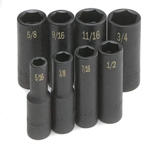 Set 8 Pzas Llaves Impacto SAE Profundas 5/16-3/4