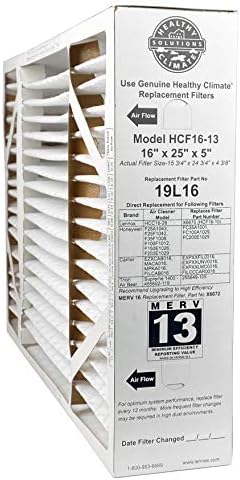 Filtro aire MERV 13 hogar 16x25x5" polvo polen