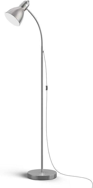 Lámpara pie metal cuello ganso ajustable base pesada E26
