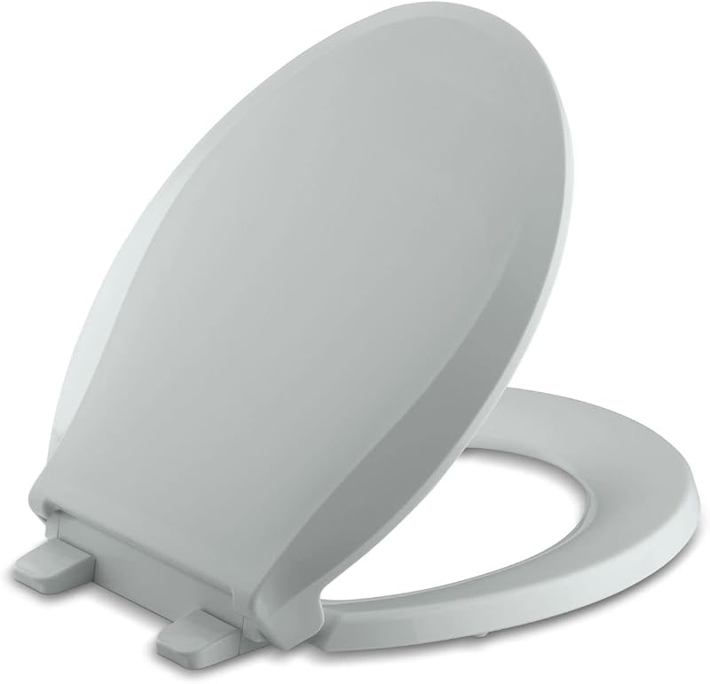 Asiento inodoro cierre silencioso gris claro redondo