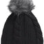 Gorro con forro de pompón piel mujer