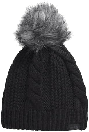 Gorro con forro de pompón piel mujer