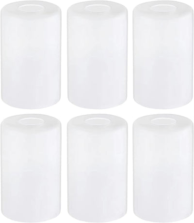 6 Pzas fundas vidrio esmerilado blanco ajuste 1-5/8pulg