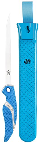 Cuchillo pescado titanio 7pulg antiderrap con funda