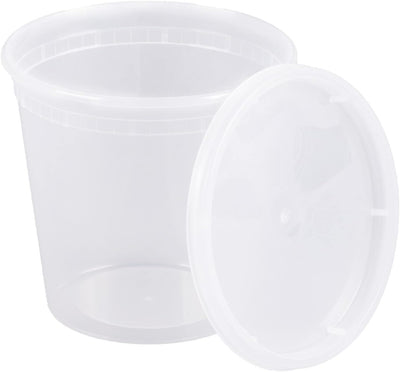 Recipientes plástico translúcido 24oz sin BPA set 24