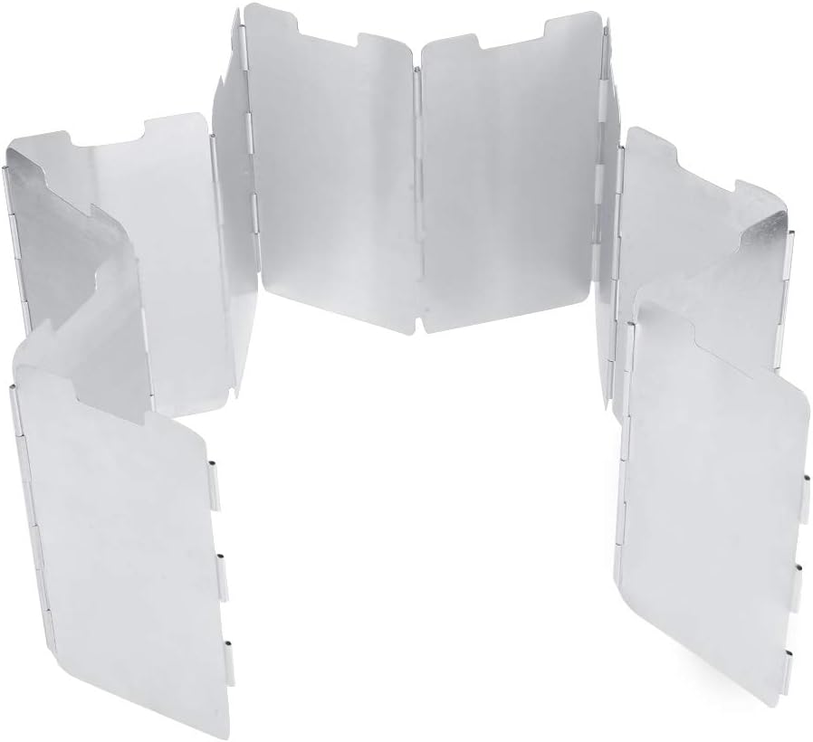 Parabrisas acero inox 11 placas para estufa camping