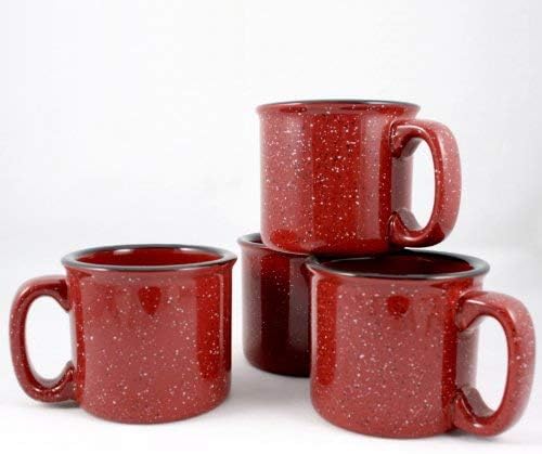 Set 4 Tazas Cerámica Fogata 15oz Borgoña