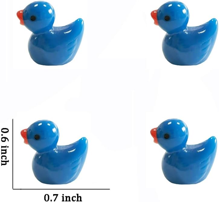 400 Mini Figuras Pato Resina Azul para Decoración
