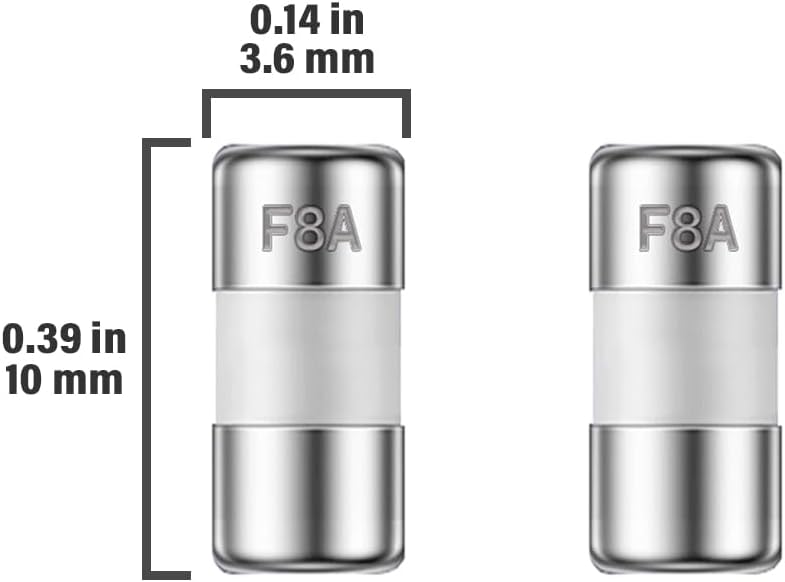Fusible cerámica 8A 250V 3.6x10mm F8A Universal 10 Pzas