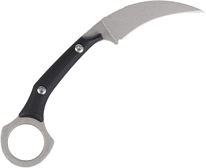 Cuchillo EDC Garra Curva Fija Lavado Piedra Blanca