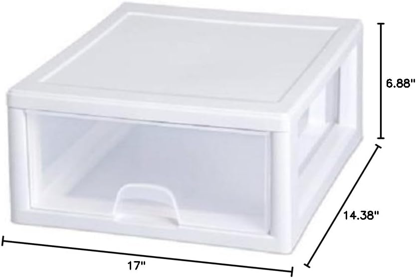 Cajón Apilable Blanco de 16 Qt para Almacenamiento en Cocina