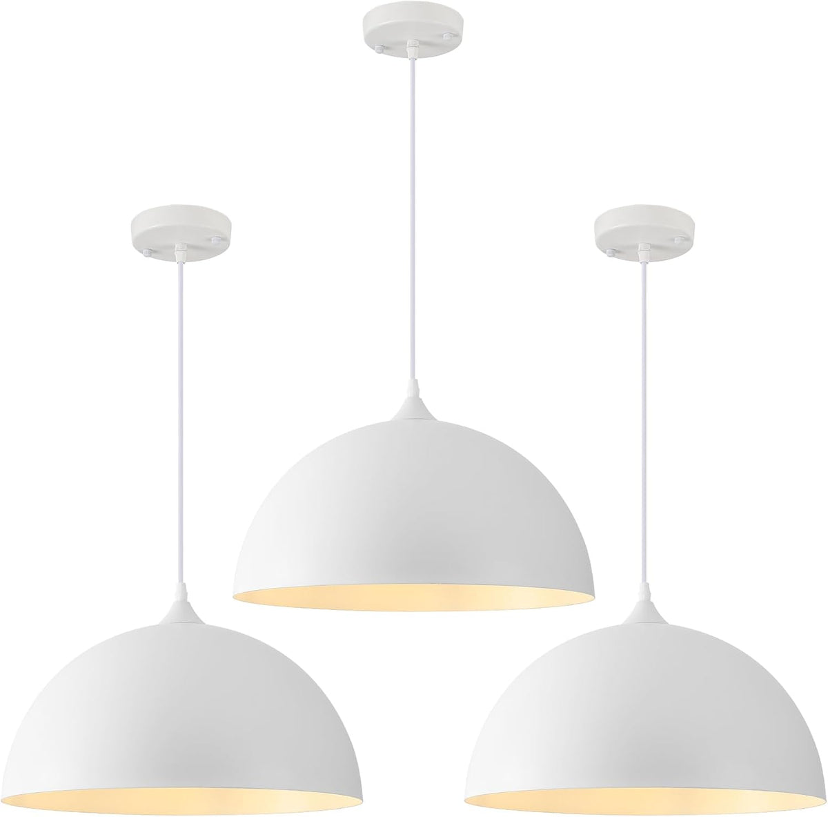 Lámpara colgante blancas gran tamaño isla cocina moderna