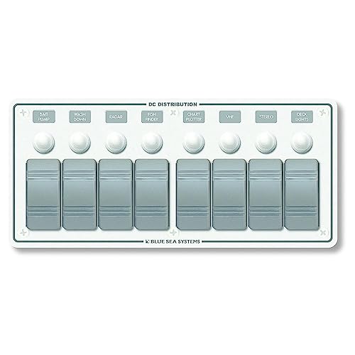 Disyuntor 12V DC 8 Posiciones Panel Blanco