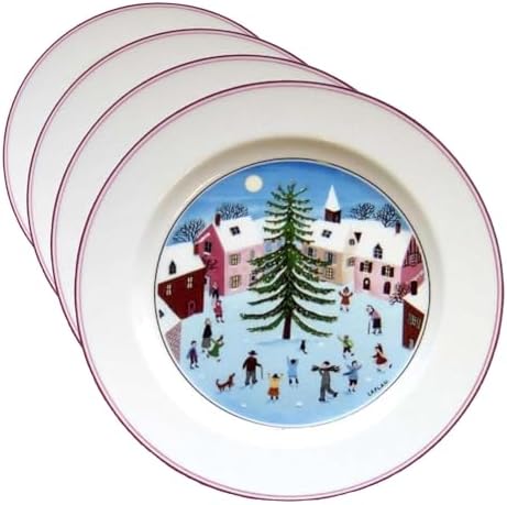 Plato ensalada Navidad 8.25pulg set 4