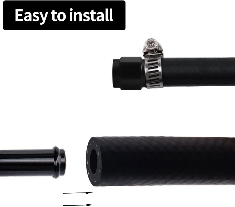 Adaptador hembra 3/8 od aluminio push lock negro 2unids