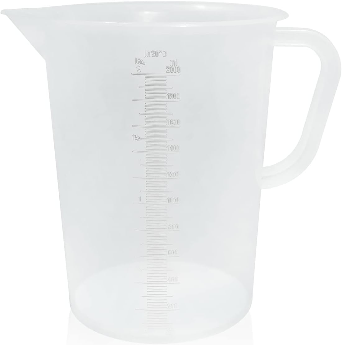 Jarra medición plástico 67.6oz 2L con mango boquilla