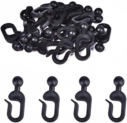 36 Ganchos Plástico para Cortinas Cenador Mosquitera Negro