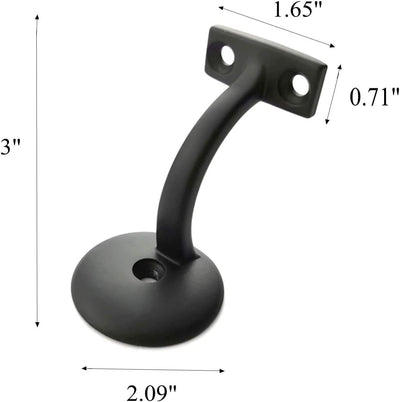 Soportes pasamanos base redonda 3pulg pack 3 negro satinado