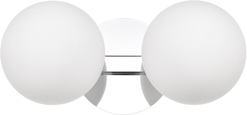 Lámpara baño 2 luces globo cromado montaje pared